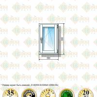 Пластиковое окно Grunder 800 х 500 мм одностворчатое. на itebe.ru [3]