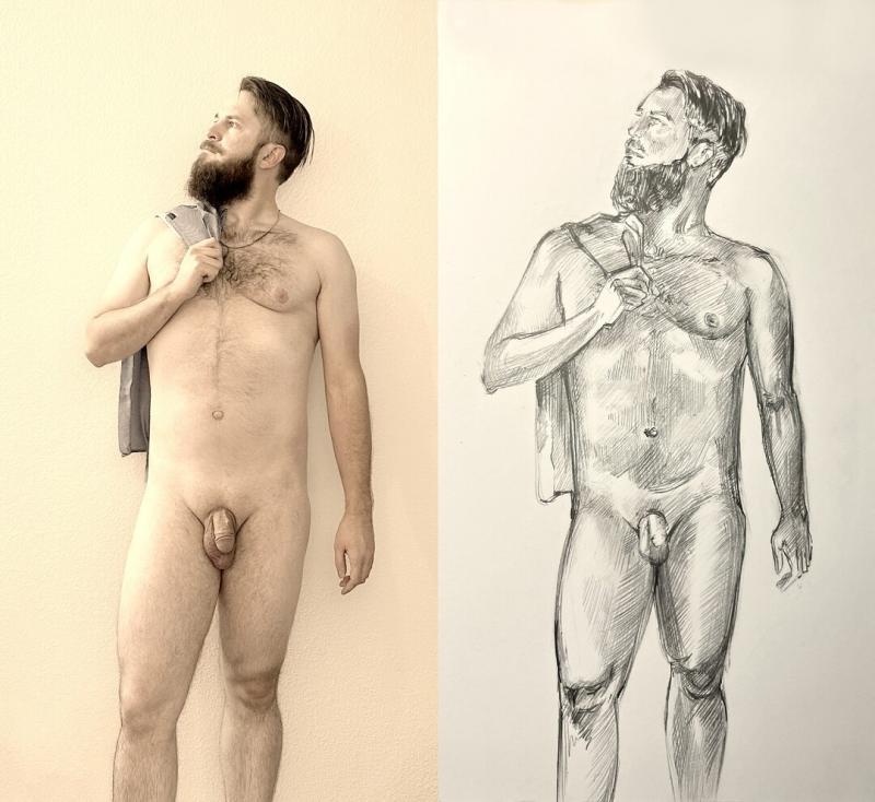 Натурщик модель ню